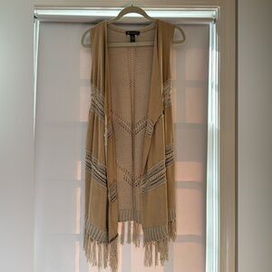INC International Concepts Tan Open-Front Cardigan